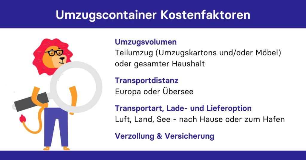 Sir Leo präsentiert Umzugskosten Preisfaktoren